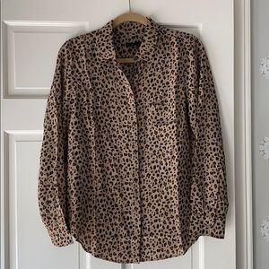 J Crew long sleeve leopard blouse